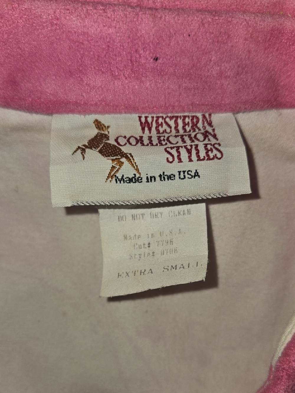 Vintage Pink Western collection Floral Jacket with Studded Collar Size XS - Picture 5 of 7